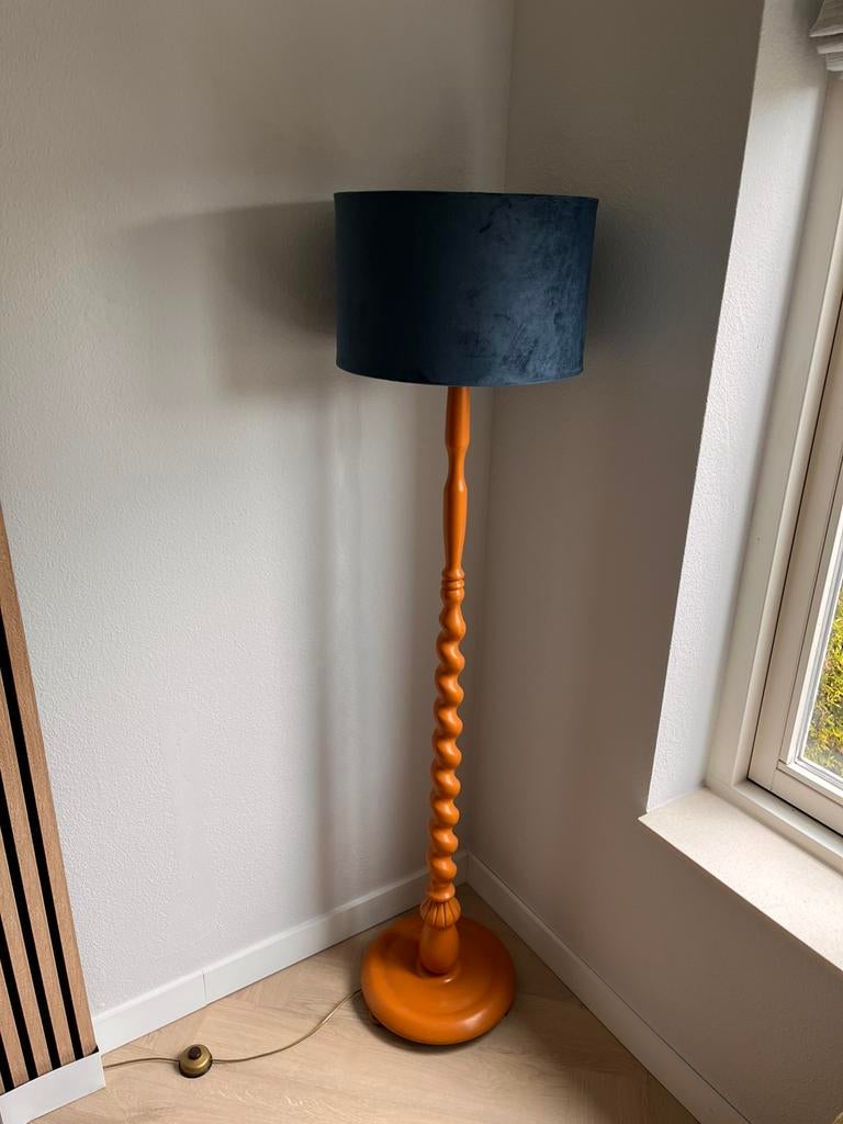 Vloerlamp massief eikenhout, Ophalen, Gebruikt, 150 tot 200 cm, Retro