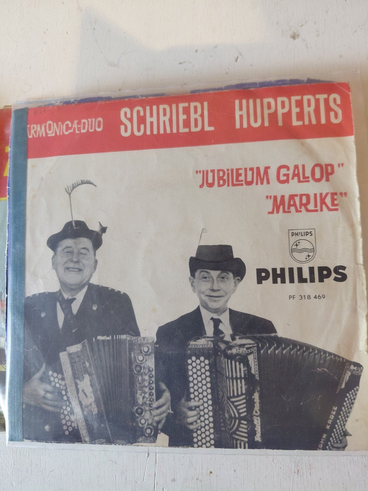 Schriebl & Hupperts - Jubileum Galop / Marike (Philips), Ophalen of Verzenden, Gebruikt, Single, Inclusief doosje