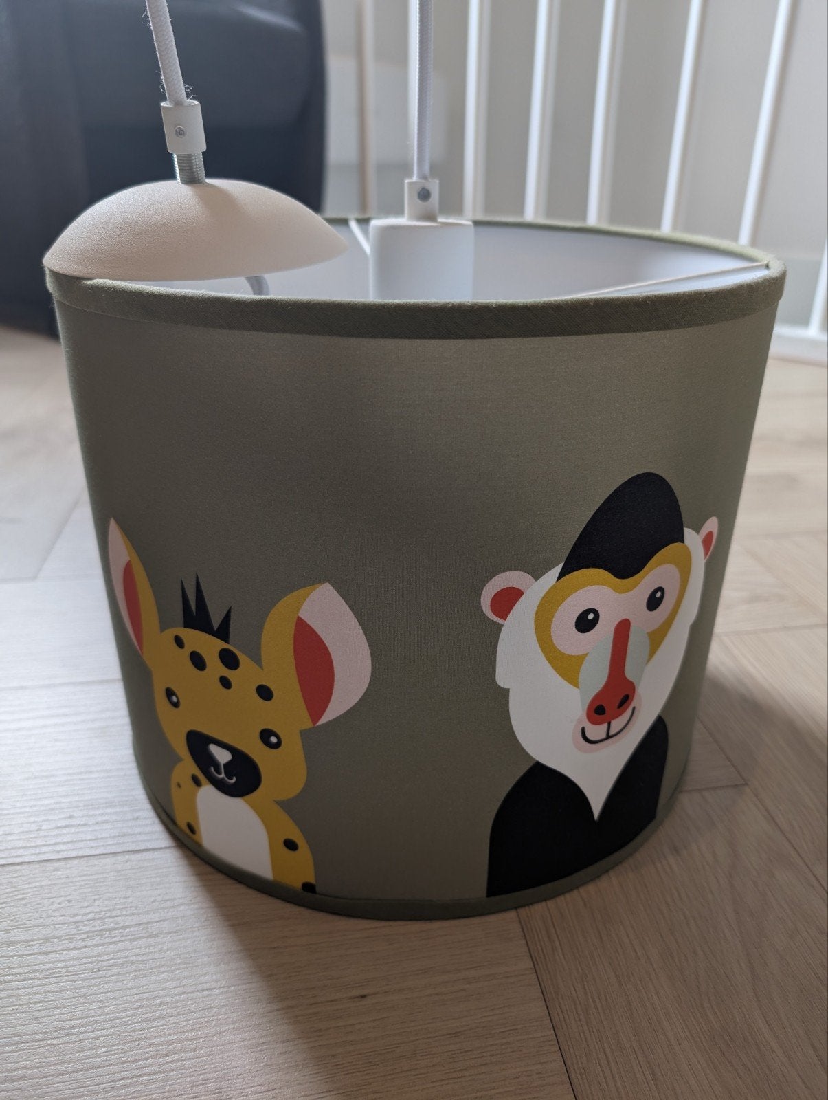Hanglamp kinderkamer jungle dieren - diameter 30cm, Ophalen, Jungle, Dieren, Speels, Textiel, E27 (groot)