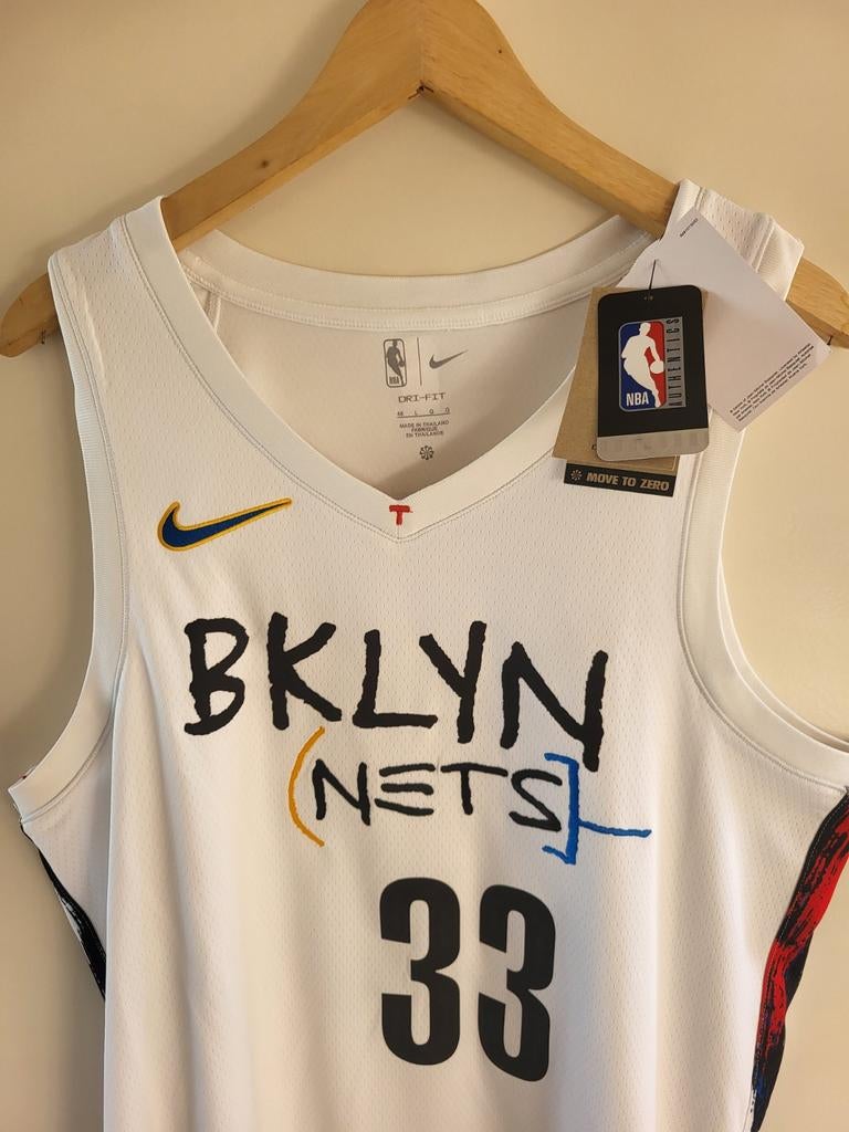 100%Origineel Nike Brooklyn Nets Claxton #33 NBA Jersey, Wit, Nike, Nieuw, Overige maten
