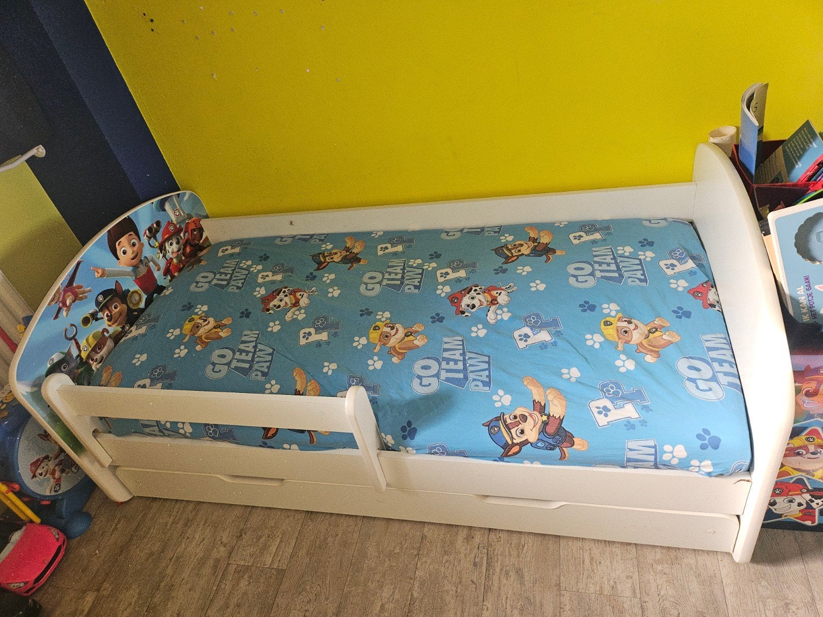 Paw Patrol Kinderbed met opberglades, Ophalen, Gebruikt, Wit, 190 cm of minder