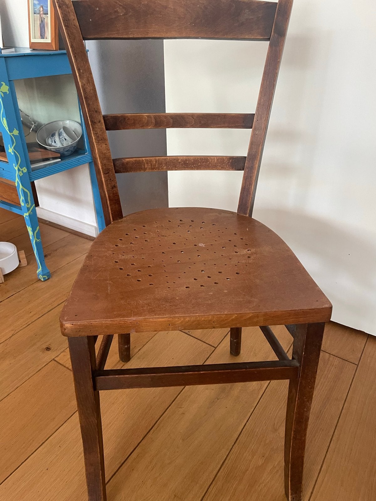 Vintage houten stoel uit de jaren '30, Antiek en Kunst, Antiek | Meubels | Stoelen en Banken, Ophalen