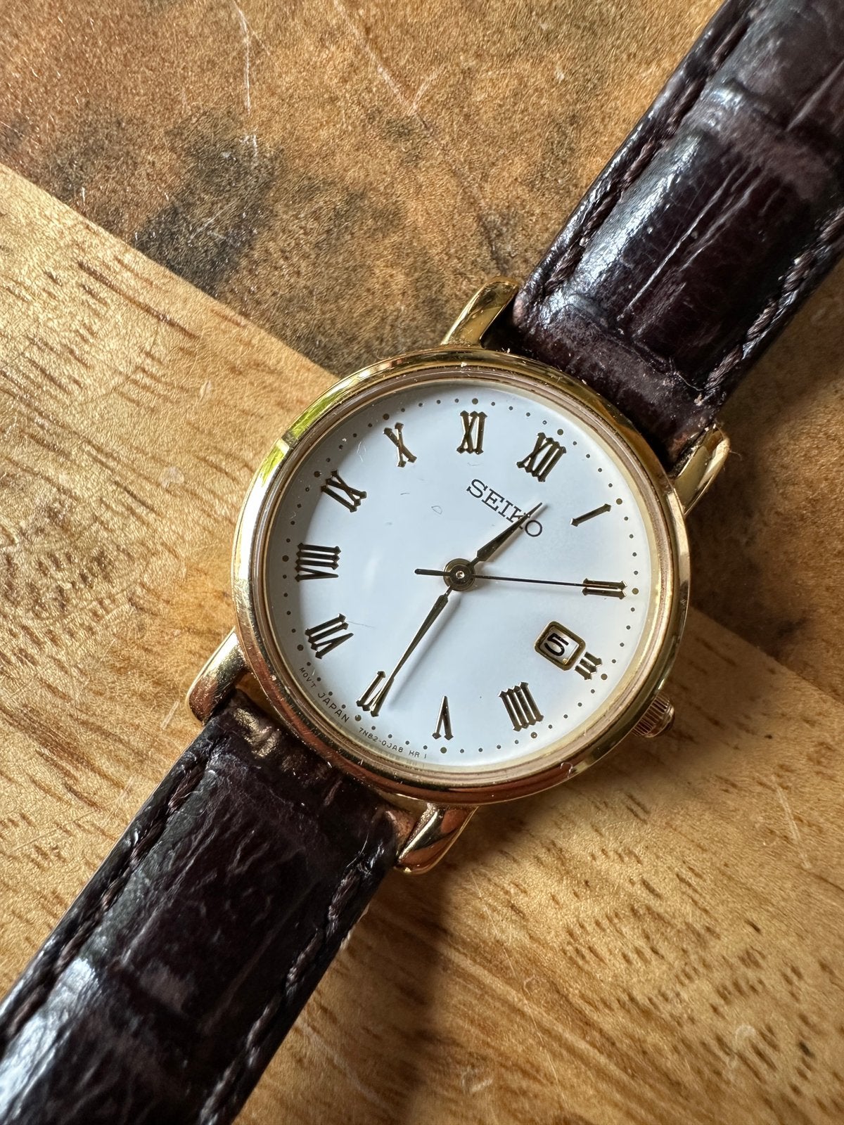 Seiko Quartz Romeinse Cijfers - Referentie 7N82-0DL0, Sieraden, Tassen en Uiterlijk, Horloges | Dames, Seiko, Staal, Verzenden
