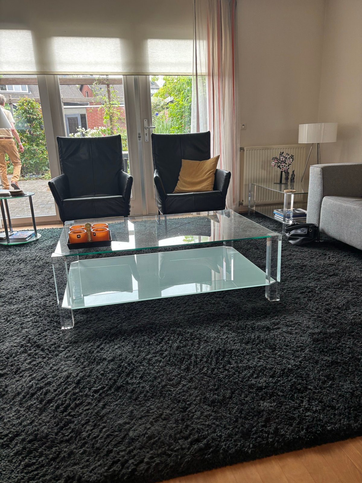 Glazen salontafel 120 x 80 cm, Ophalen, Gebruikt, 100 tot 150 cm, 50 tot 100 cm