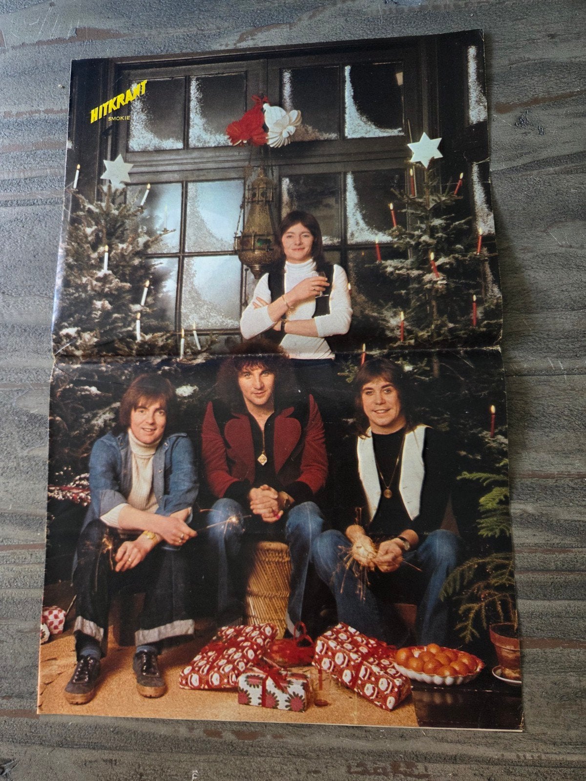 Vintage Smokie Poster - Kersteditie, Ophalen of Verzenden, Zo goed als nieuw, A1 t/m A3, Muziek