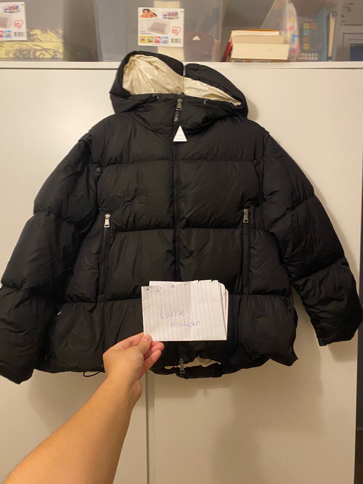Orginele moncler jas, Ophalen of Verzenden, Zo goed als nieuw, Zwart