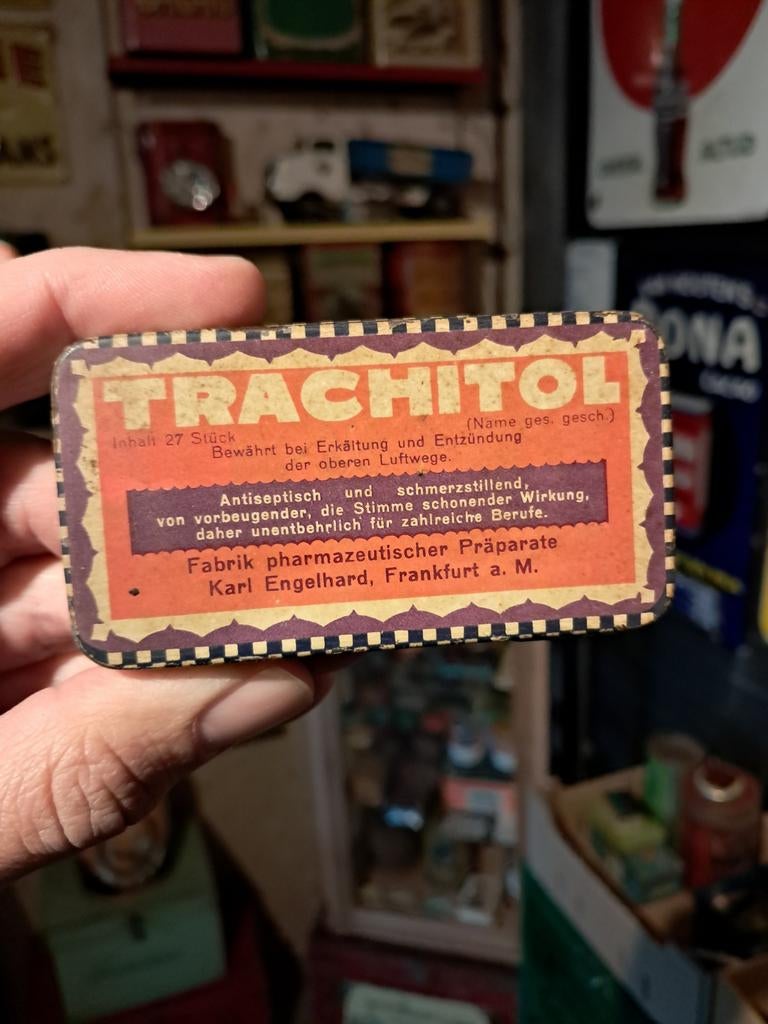 Trachitol Duits blikje, Ophalen of Verzenden