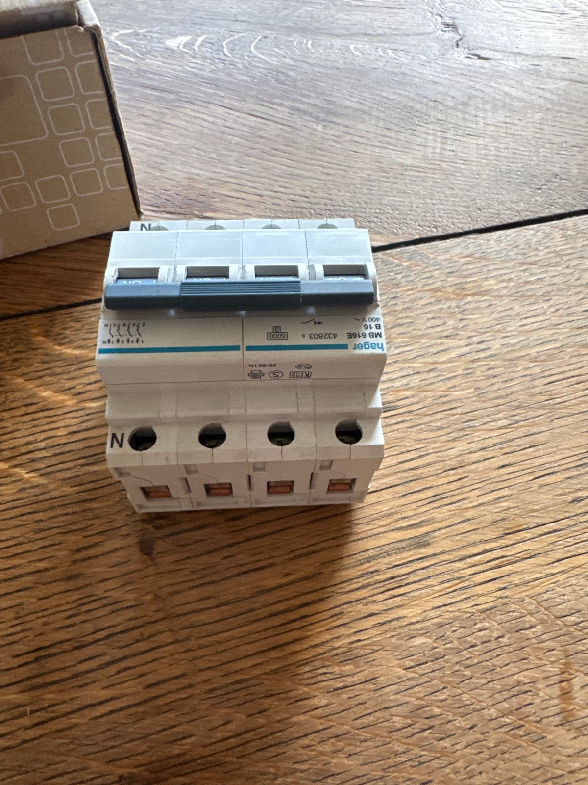 Hager Installatieautomaat 3P/0 16A MB616E, Ophalen, Gebruikt, Hager, Installatieautomaat