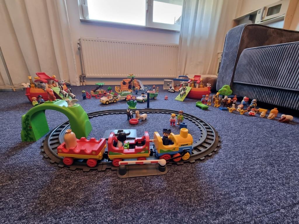 Grote Playmobil 123 collectie: Ark, Trein, Dierenverblijf, Kinderen en Baby's, Speelgoed | Playmobil, Ophalen, Zo goed als nieuw