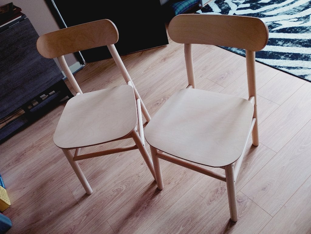 Twee houten stoelen (RÖNNINGE model van IKEA), Ophalen, Twee, Bruin, Birch wood