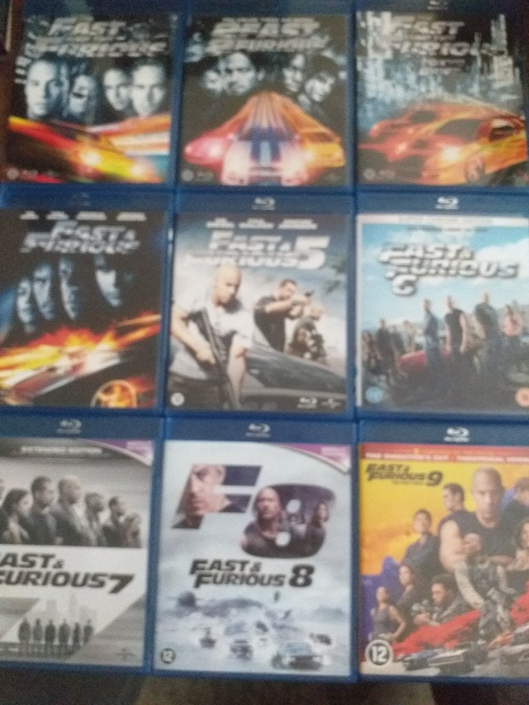 Fast & Furious 1 t/m 9 Bluray, Engels, Nederlands, Film, Actie