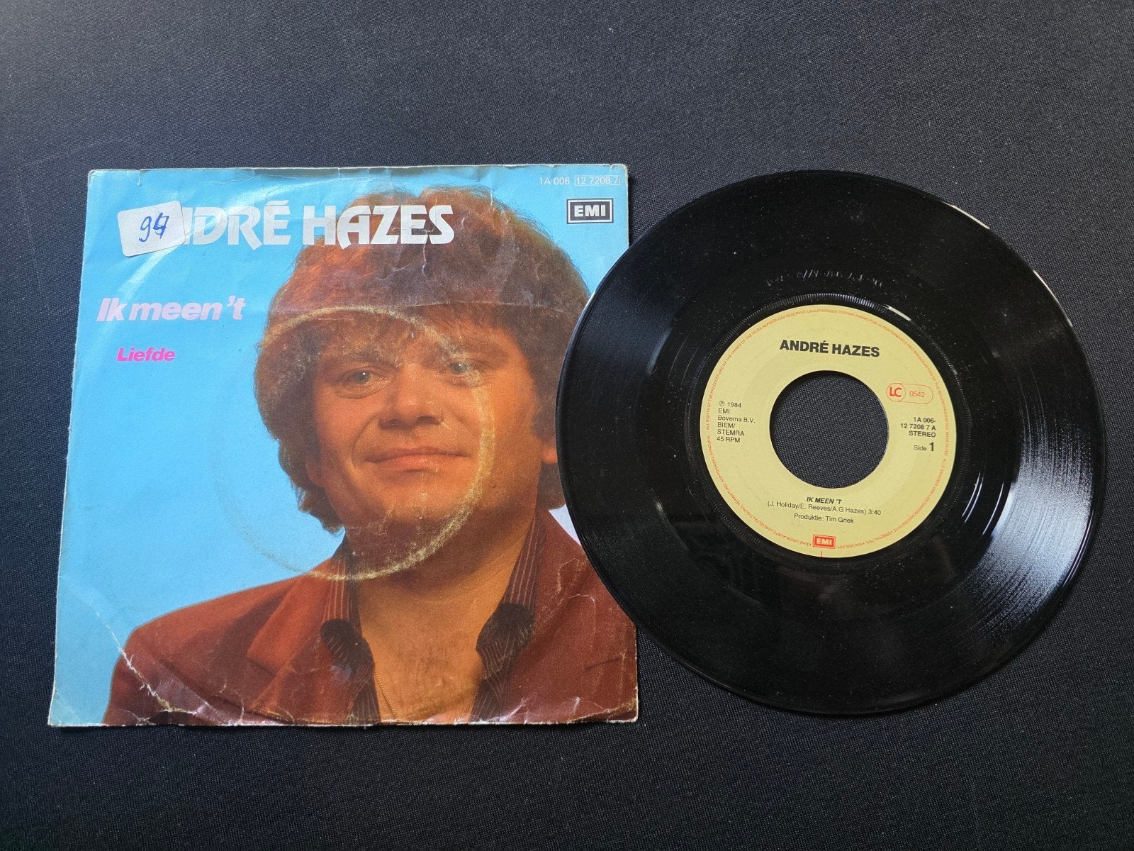 André Hazes - Ik meen 't, Gebruikt, 7 inch, Ophalen of Verzenden, Beschermende buitenhoes