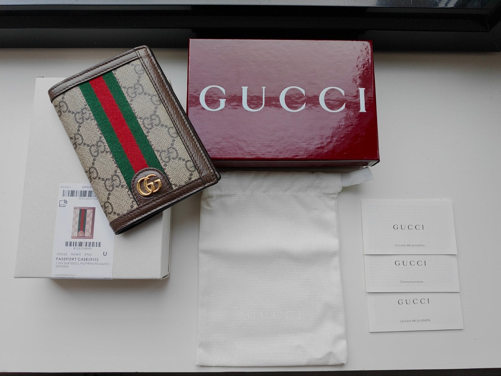 Gucci Ophidia Passport Case | Origineel met factuur, Ophalen of Verzenden, Zo goed als nieuw, Overige merken