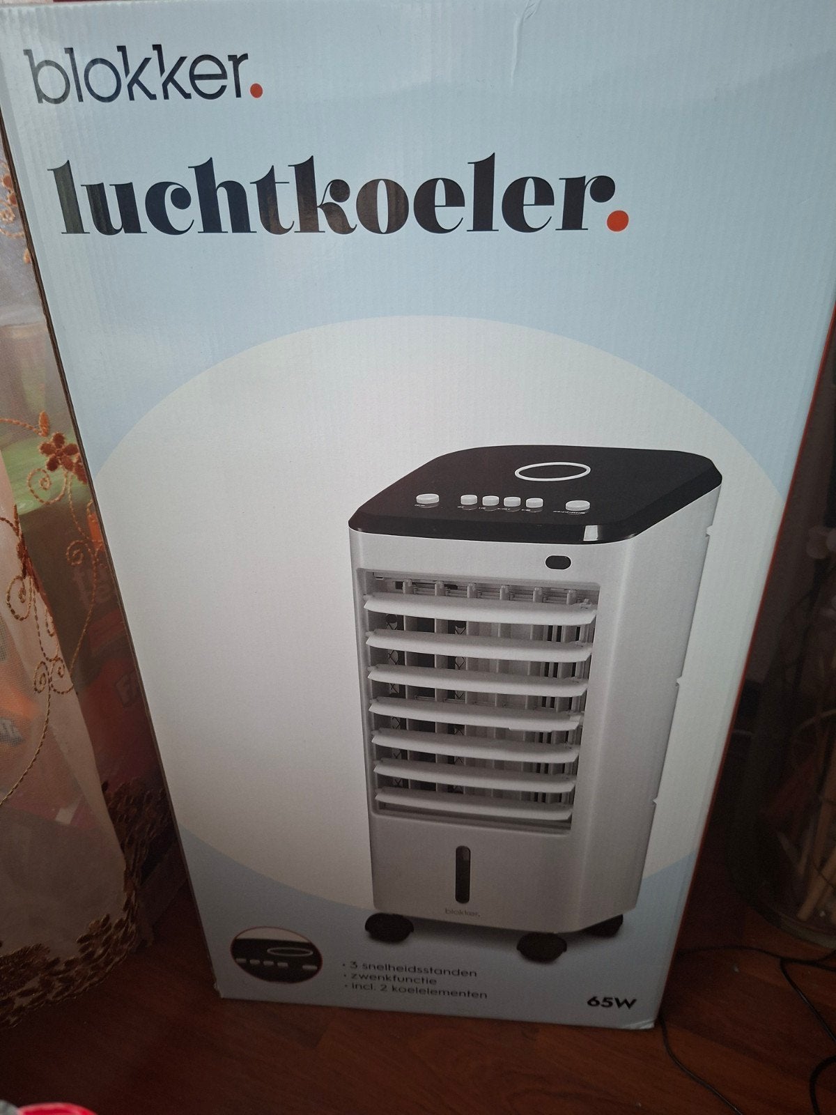 Blokker Luchtkoeler 65W - Nieuw in doos, Ophalen, Minder dan 60 m³, Nieuw, 3 snelheden of meer