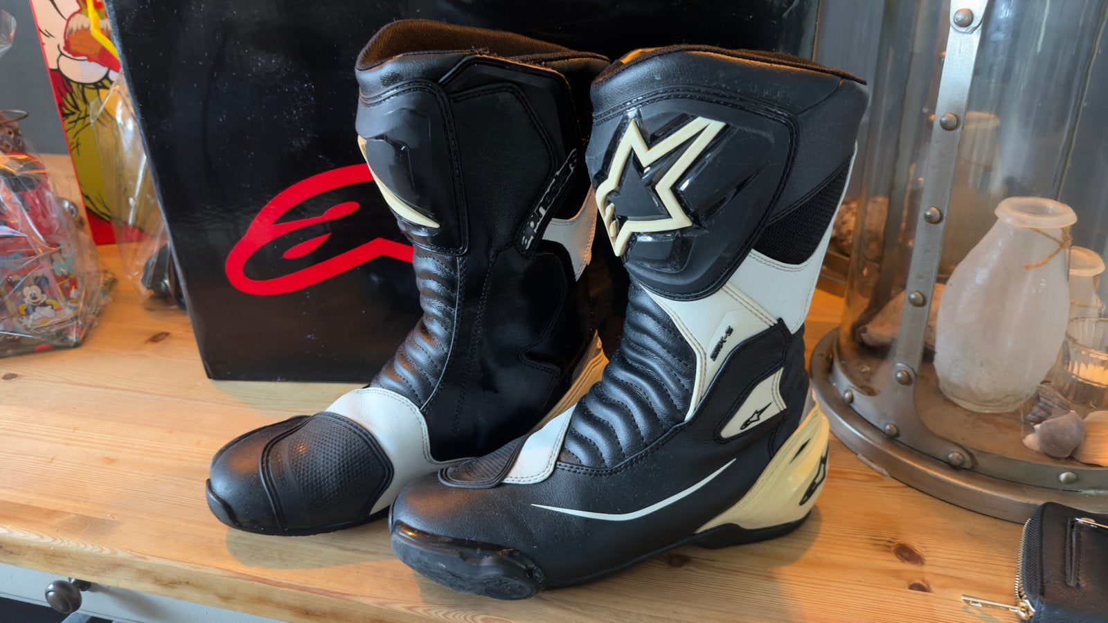 Alpinestars SMX S Motorlaarzen Maat 42 Zwart/Wit, Motoren, Ophalen of Verzenden, Tweedehands, Heren, Laarzen