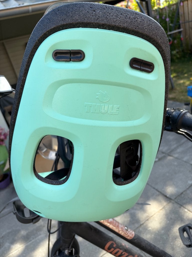 Thule Yepp nexxt 2 mini voorstoeltje mintgreen  + windscherm, Ophalen, Zo goed als nieuw