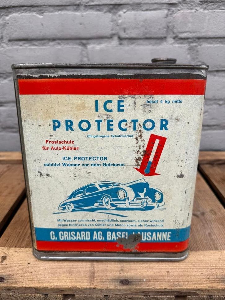 Vintage Ice Protector Auto blik ( geen olie ), Verzamelen, Merken en Reclamevoorwerpen, Gebruikt, ., ., .