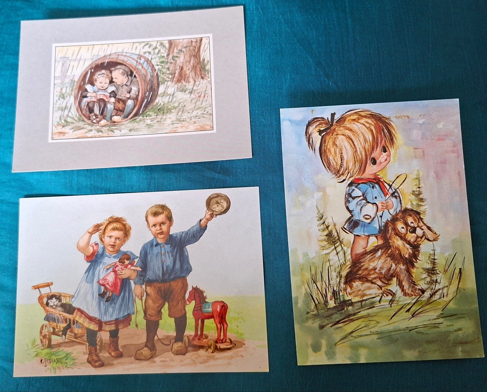 3 nostalgie blanco kaarten stulp, Ophalen of Verzenden, 1980 tot heden