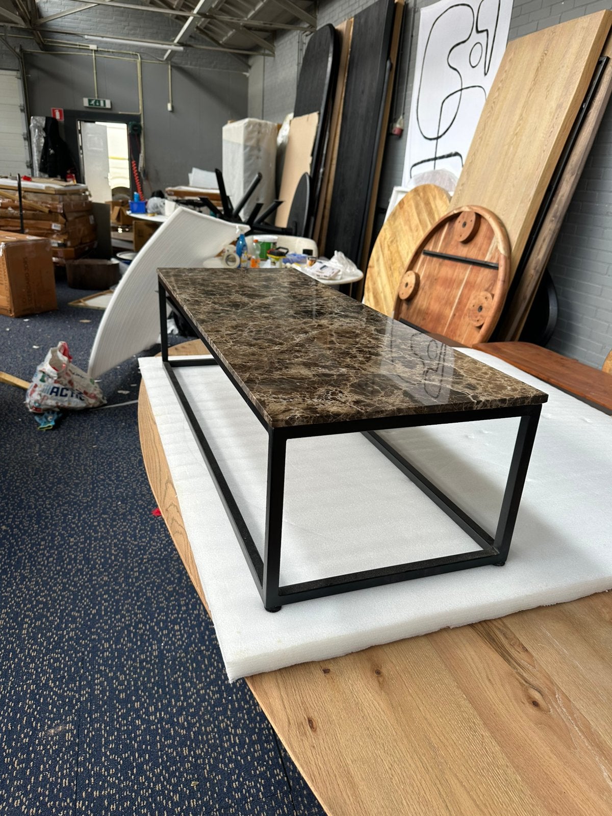 Eleonora Rico Salontafel Marmer & Metaal OP=OP, Minder dan 50 cm, 100 tot 150 cm, Overige materialen, Nieuw
