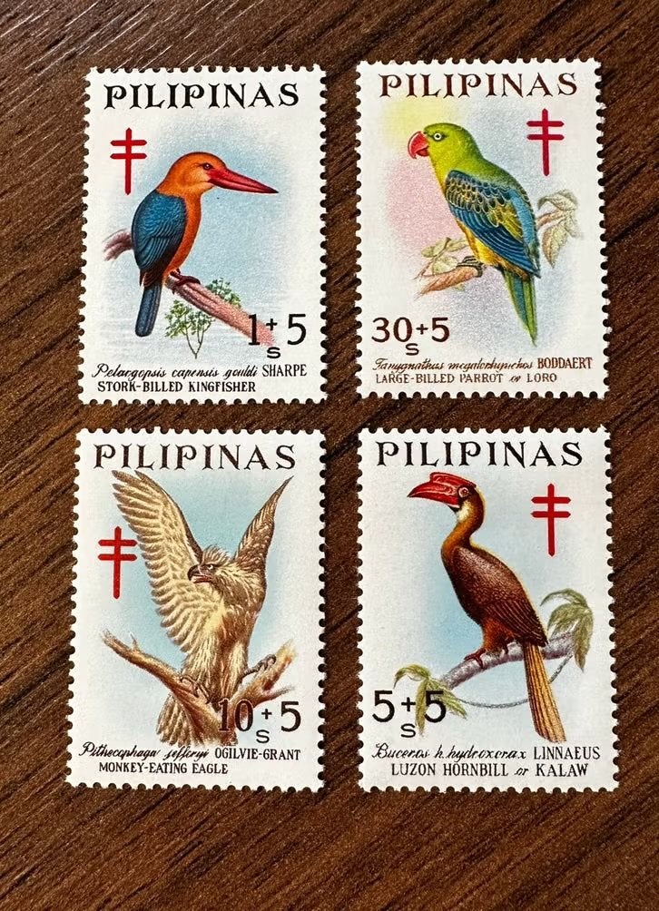Filipijnen 1967 - Ongebruikt met vogels anti tbc ijsvogel, Ophalen of Verzenden