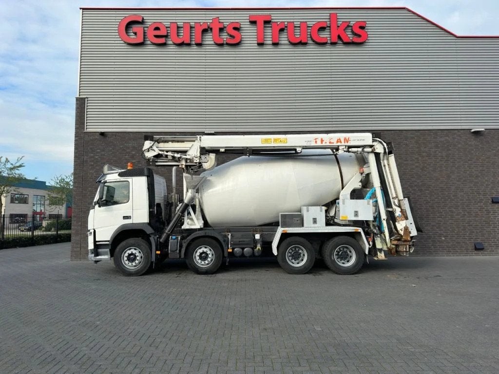 Volvo FM 410 8X4 + STETTER 9 M3 MIXER/MISCHER + THEAM 15 M T, Automaat, Achterwielaandrijving, Euro 6, Wit