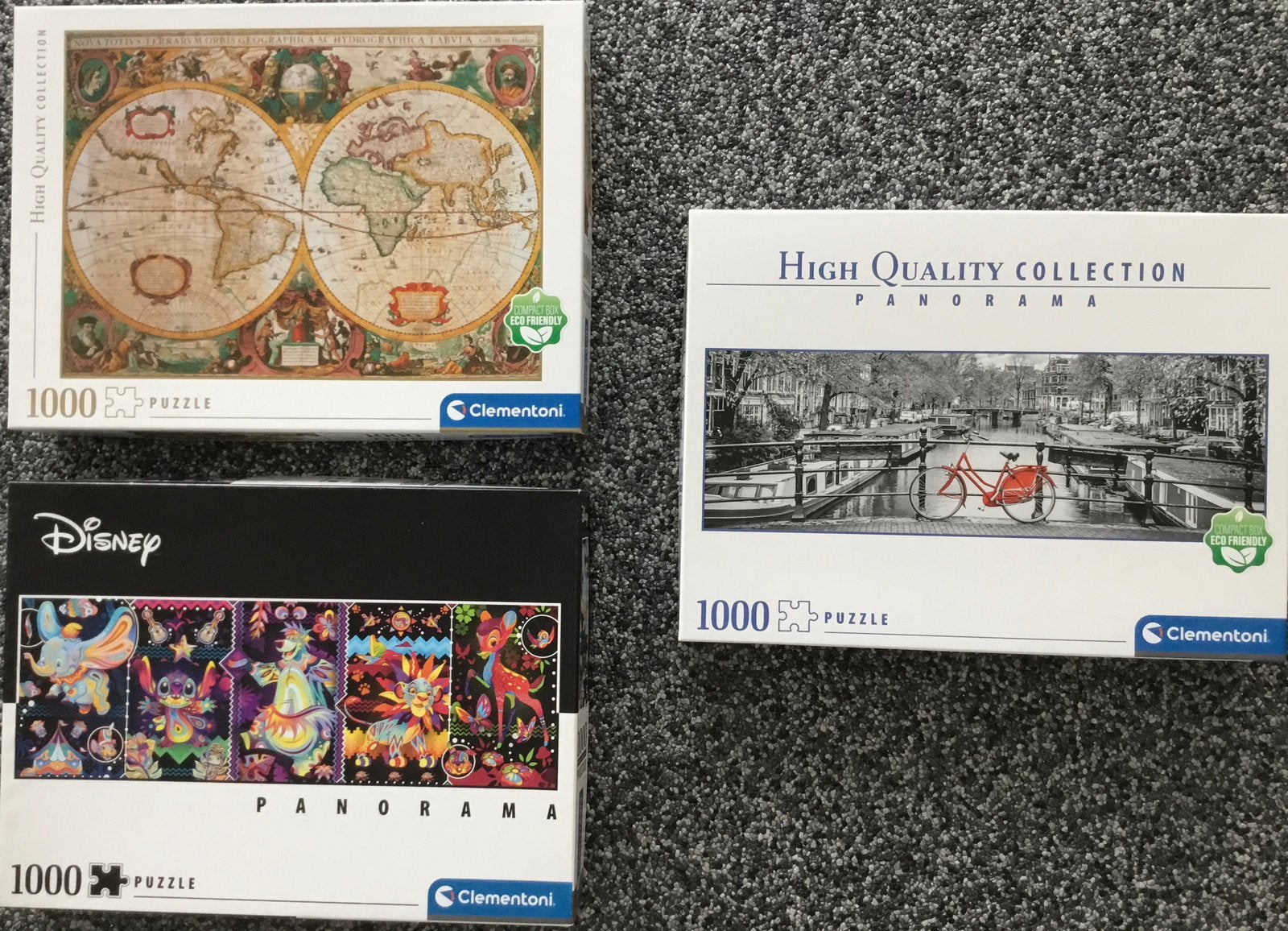 4 Puzzels van 1000 stukjes, Ophalen of Verzenden, 500 t/m 1500 stukjes, Zo goed als nieuw