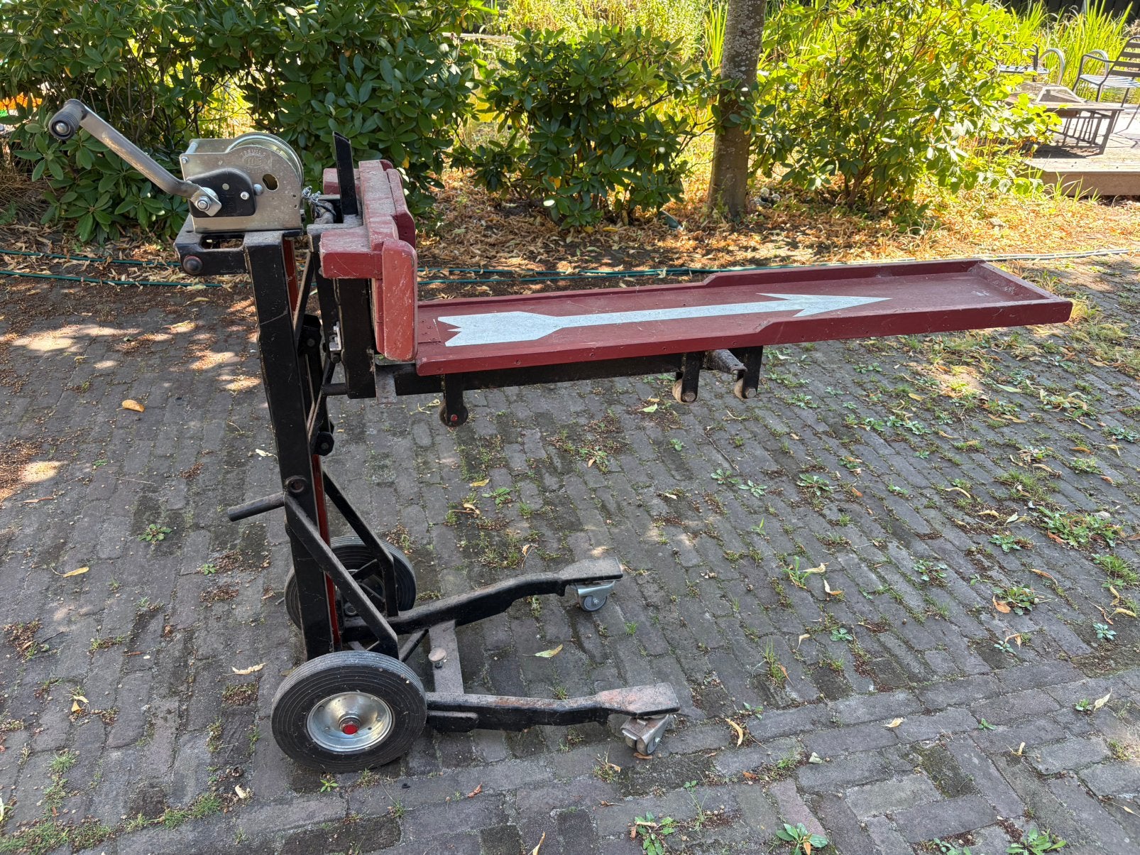 Lierwagen zelfbouw voor laden bus, Ophalen, Gebruikt