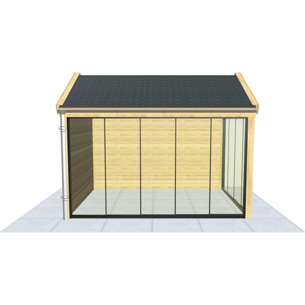 Zadeldak luxe tuinkamer - Overkapping - 420 x 360 cm, Ophalen of Verzenden, Nieuw, Veranda