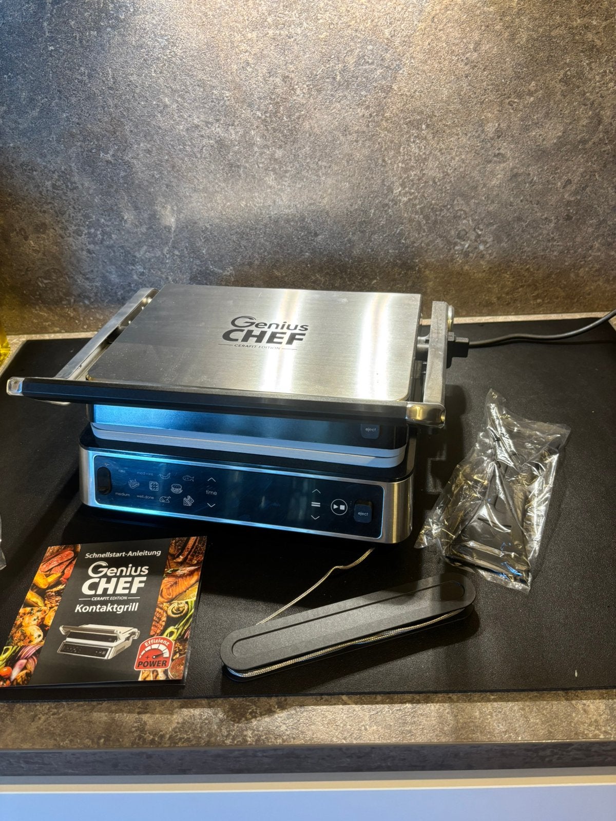 Genius Chef Contactgrill, elektrische grill wafelijzer, Verzenden, Uitneembare platen, Nieuw