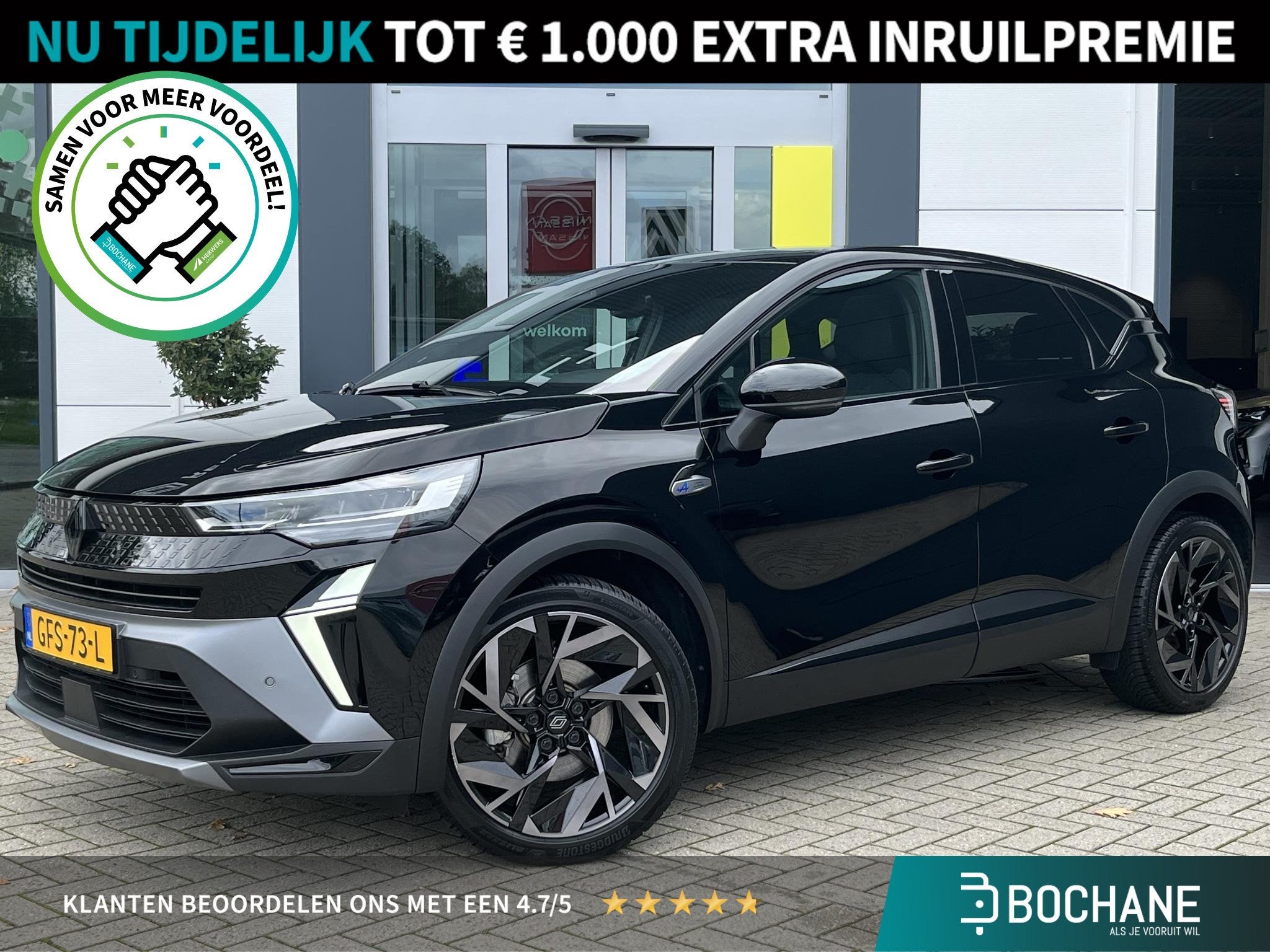 Renault Captur 1.6 E-Tech full hybrid 145 esprit Alpine | Sc, Auto's, 1345 kg, Gebruikt, Met garantie (alle), Zwart