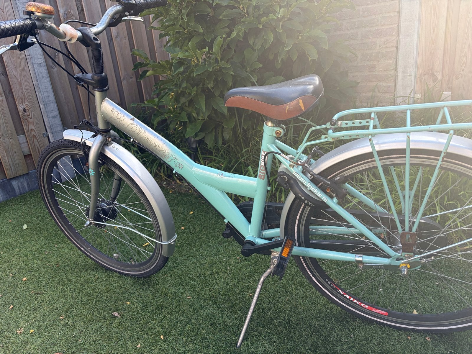 Leuke kinderfiets met versnellingen en slot, Gebruikt, Velgrem, Versnellingen, Minder dan 47 cm