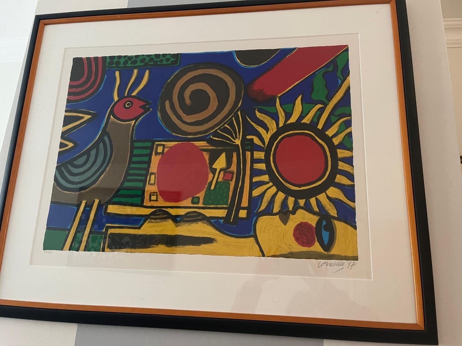Corneille -lithi (1997), Antiek en Kunst, Ophalen, Papier/karton, Dieren, Gesigneerd