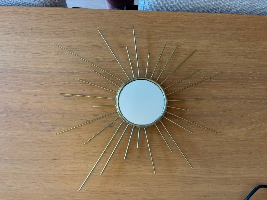 Sissy-Boy Zon Spiegel Brons/Goud Wandspiegel Decoratief, Ophalen, Minder dan 50 cm, Gebruikt, Rond