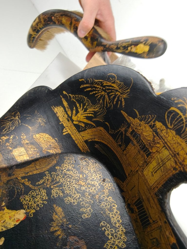 19e-eeuwse Franse Chinoiserie papier-maché silent butler, Antiek en Kunst, Ophalen of Verzenden