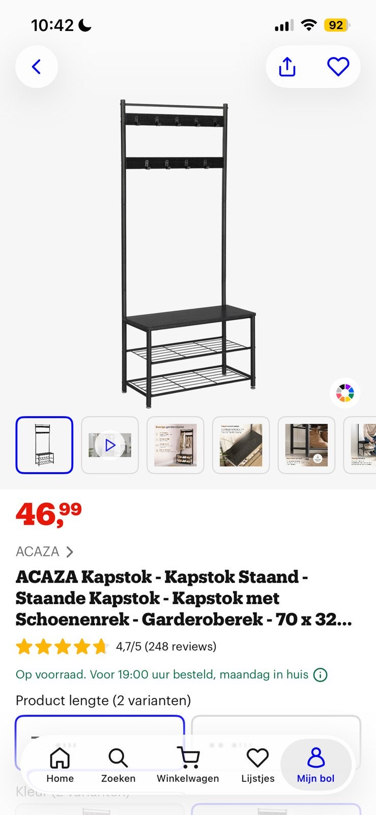 Kapstok + schoenenrek, Kleding | Dames, Kledingrekken, Ophalen, Zo goed als nieuw