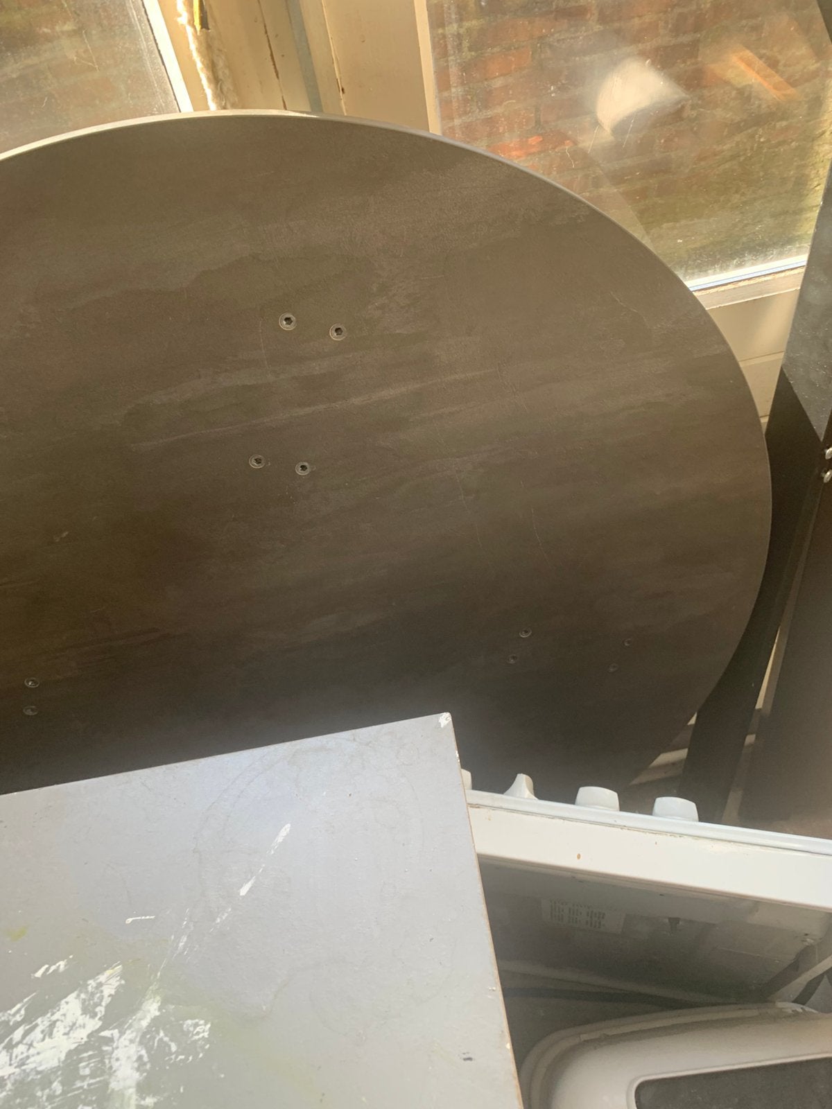 mooie ronde eettafel bladmaat 90/90, Huis en Inrichting, Tafelonderdelen, Ophalen, Zo goed als nieuw, Rond, 50 tot 100 cm