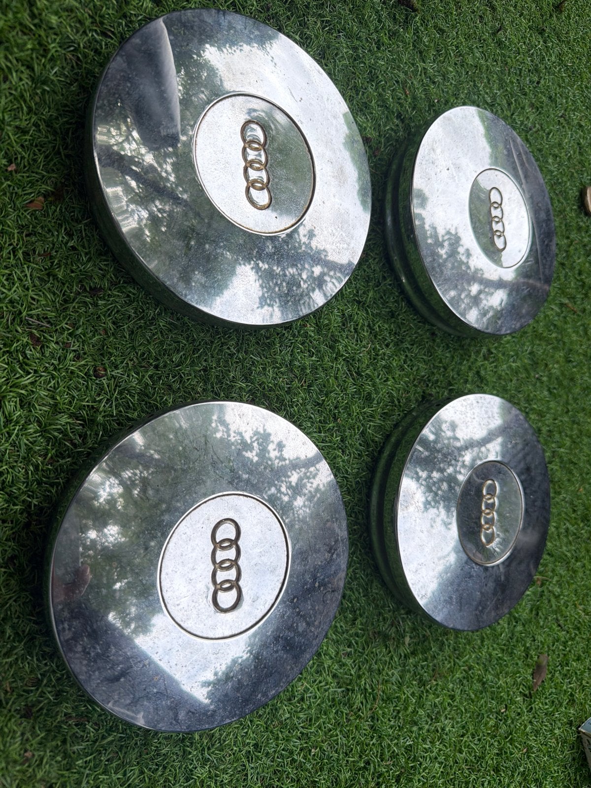 Set van 4 Audi chromen wieldoppen, Auto diversen, Ophalen of Verzenden, Gebruikt