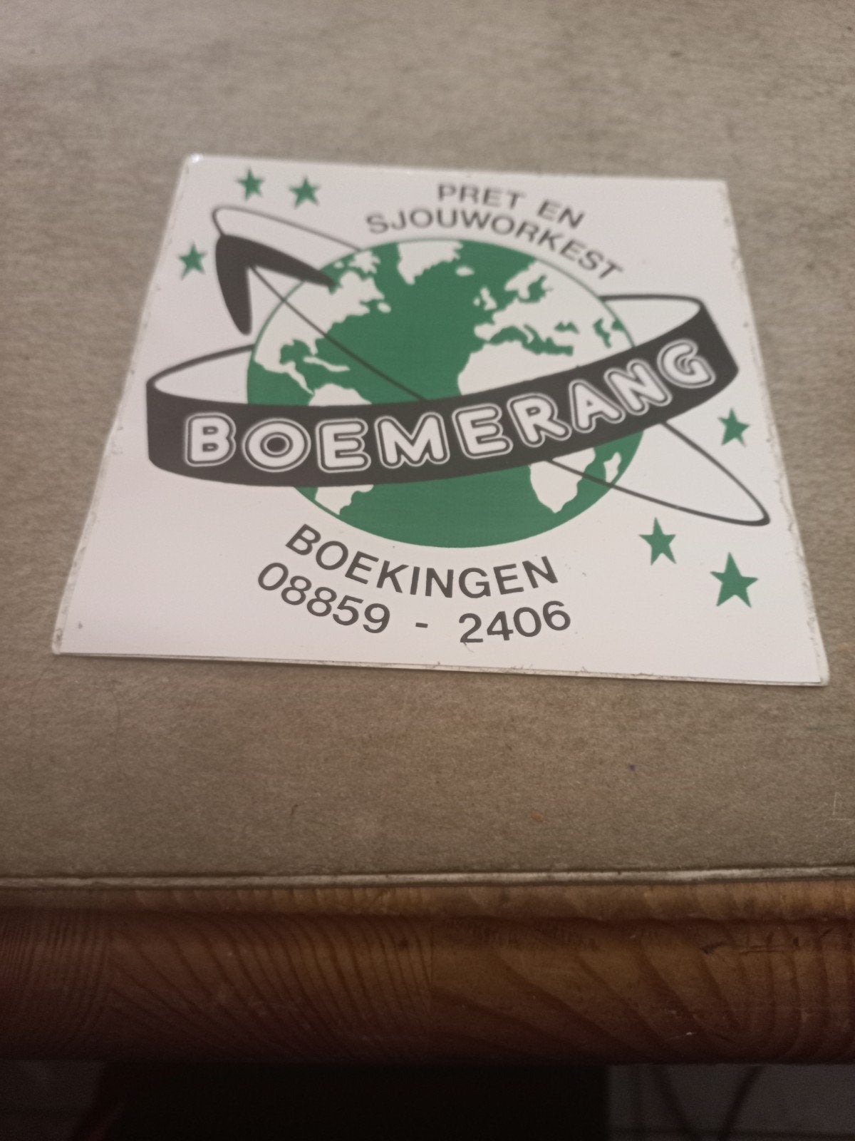 Vintage Boemerang 'Pret en Sjouworkest' Sticker/Plaatje, Verzamelen, Ophalen of Verzenden, Gebruikt