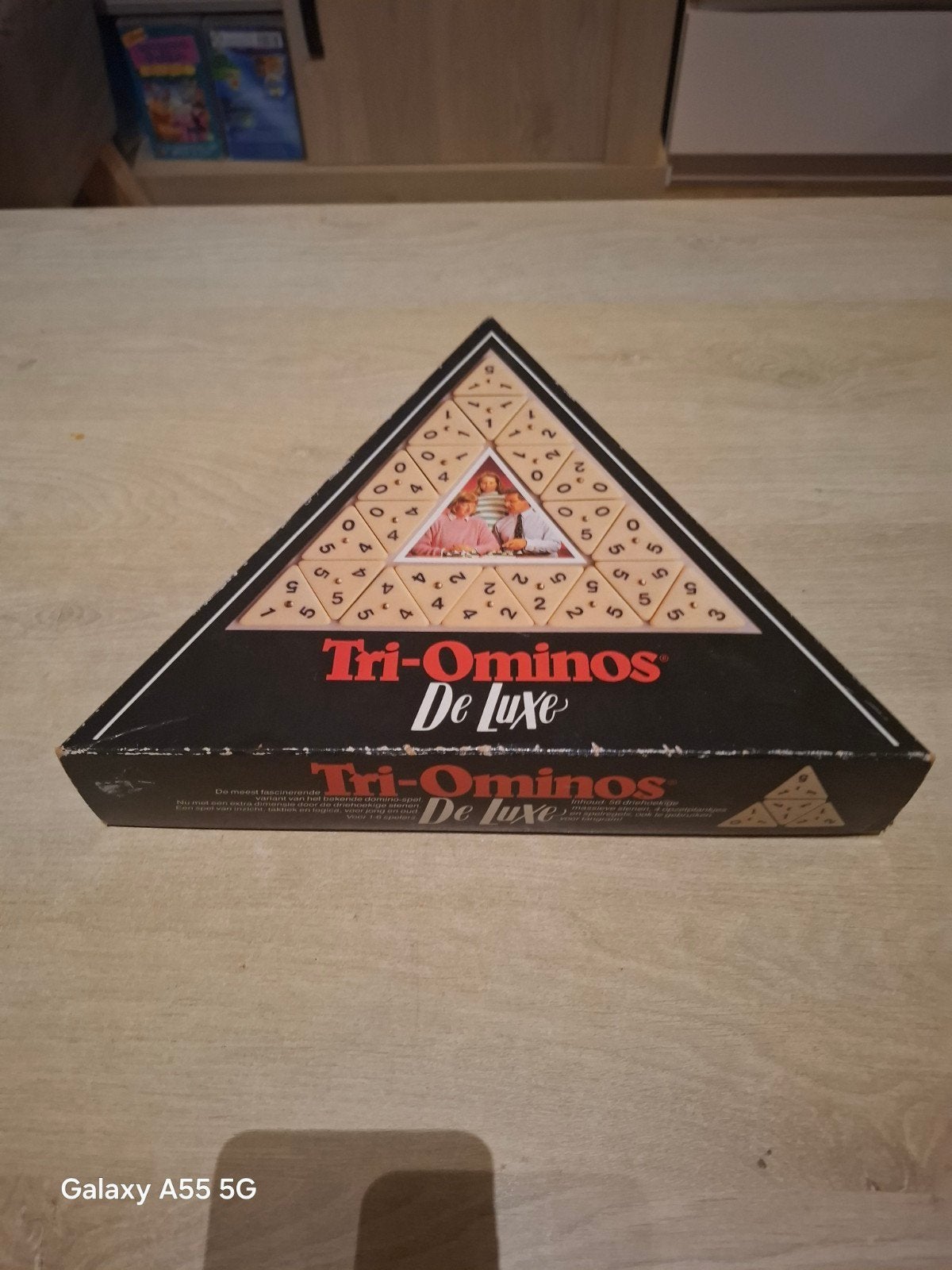 Tri-Ominos De Luxe - Klassiek Driehoek Domino Spel, Gebruikt, Postbus 100, 4870 AC Etten-Leur, Ophalen of Verzenden, Drie of vier spelers