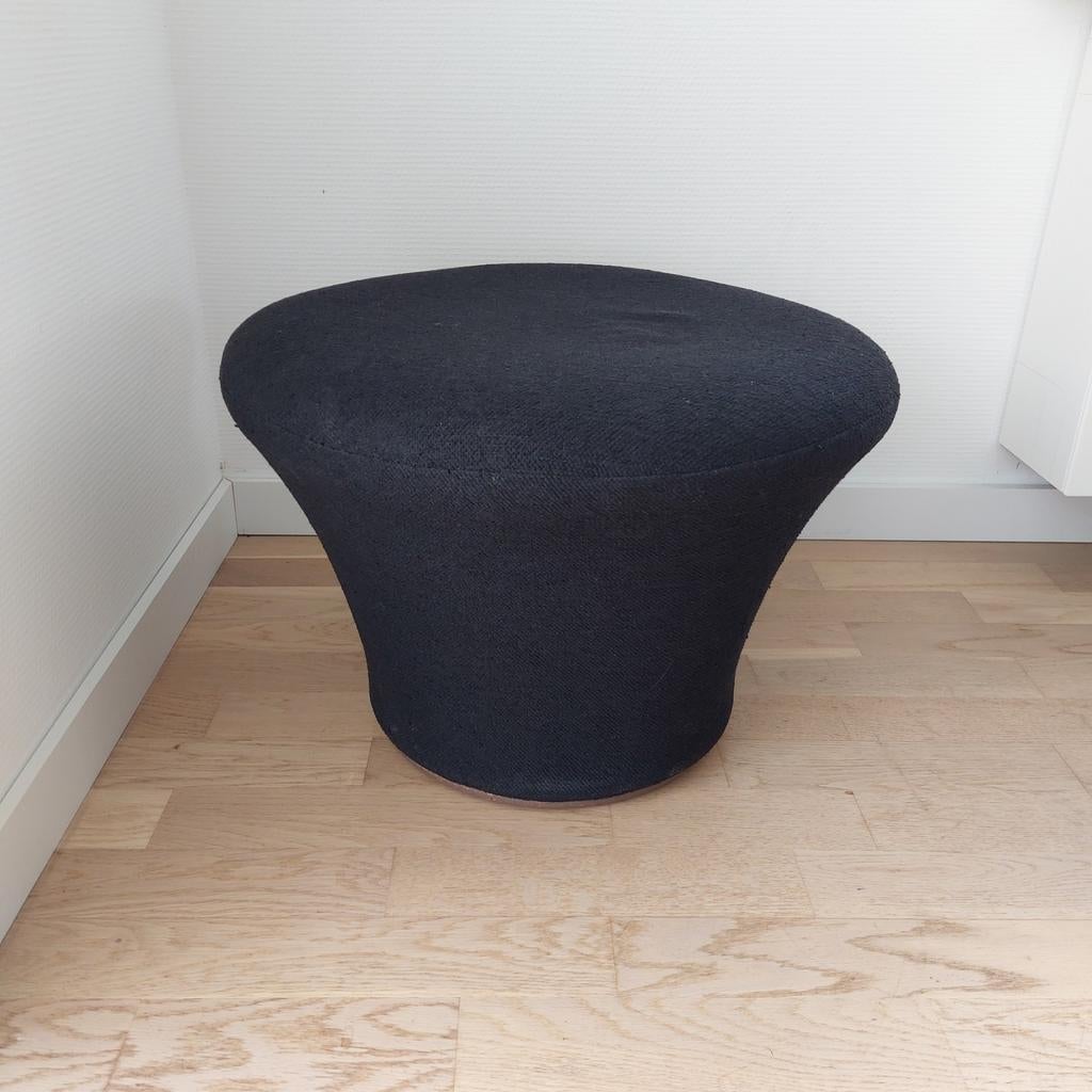 Vintage Artifort Mushroom Poef Voetenbank Zwart Bouclé, Gebruikt, Vintage, Design, Mid-century modern, Ophalen of Verzenden, Stof