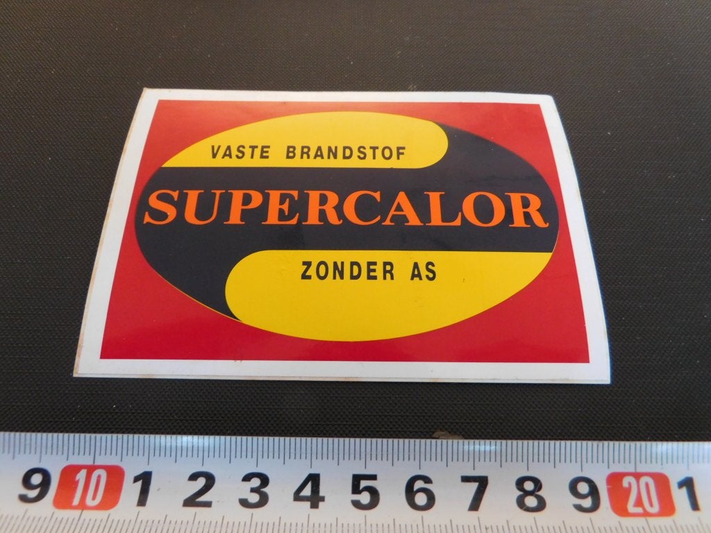 sticker vaste brandstof SUPERCALOR  zonder as  *, Verzamelen, Ophalen, Zo goed als nieuw