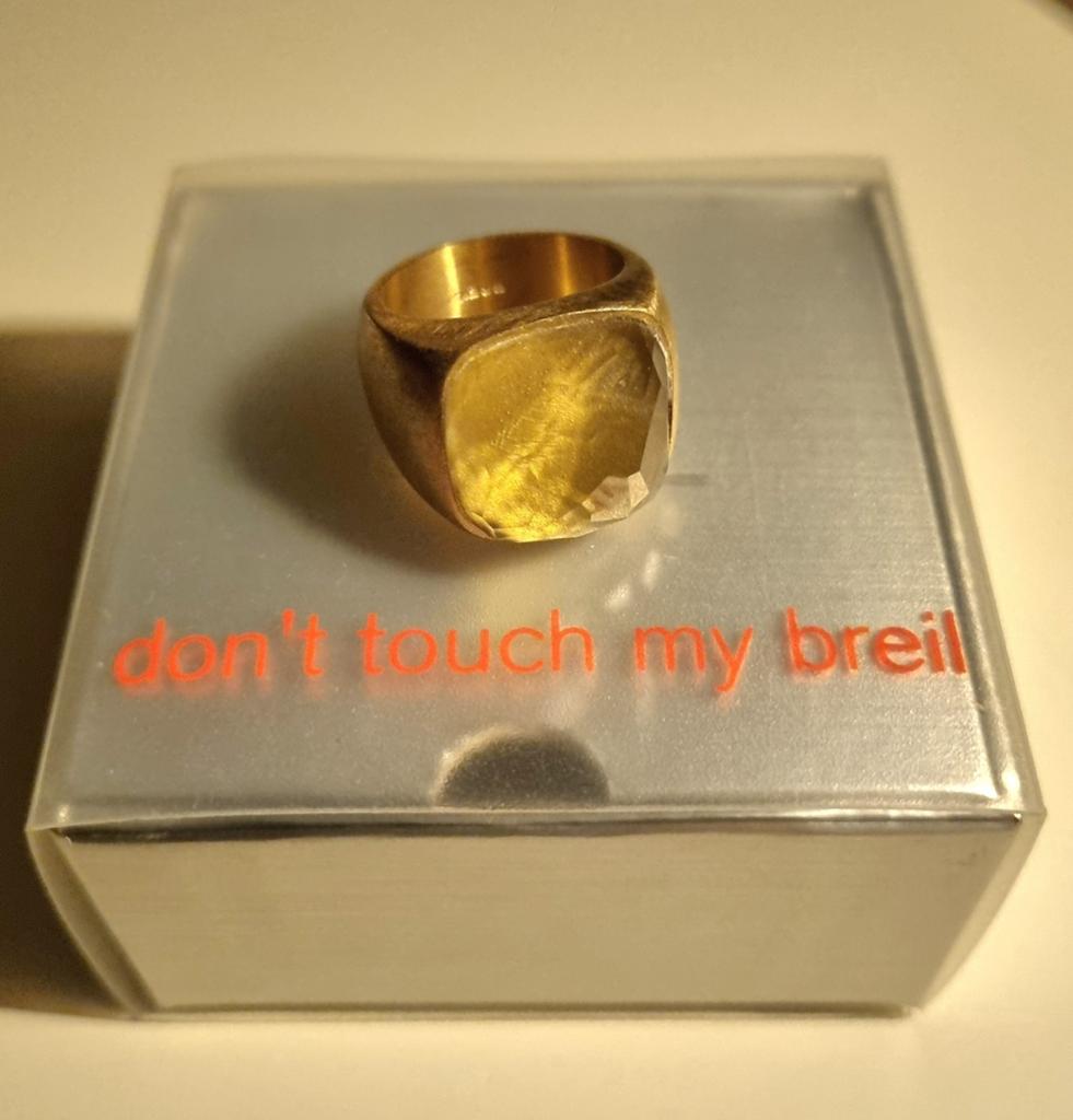 Breil Eden ring goudkleurig met citrien steen mt 17, Sieraden, Tassen en Uiterlijk, Ringen, Nieuw, Ophalen of Verzenden, 17 tot 18