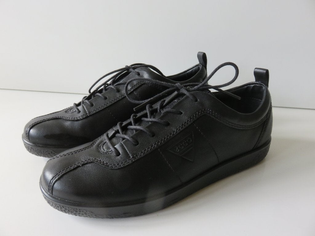 ecco soft I zwarte leren veterschoenen, wandelschoen maat 38, Ecco, Zwart, Ophalen of Verzenden, Sneakers of Gympen
