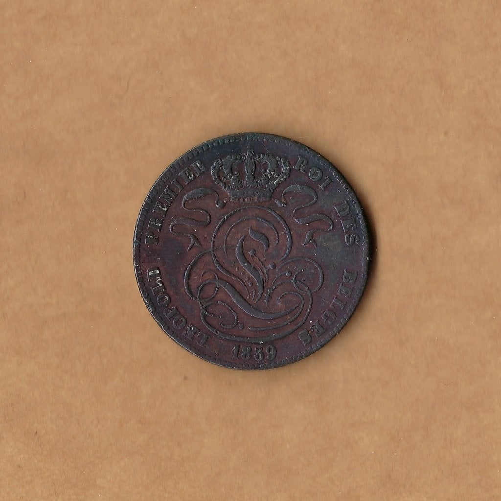 5 centimes 1859 Leopold I, Postzegels en Munten, Ophalen of Verzenden, Losse munt