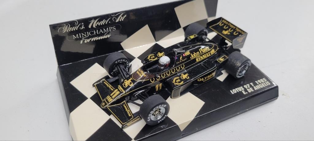 Minichamps Lotus 97T JPS E.de Angelis 1985, Ophalen of Verzenden, Zo goed als nieuw, Auto, MiniChamps