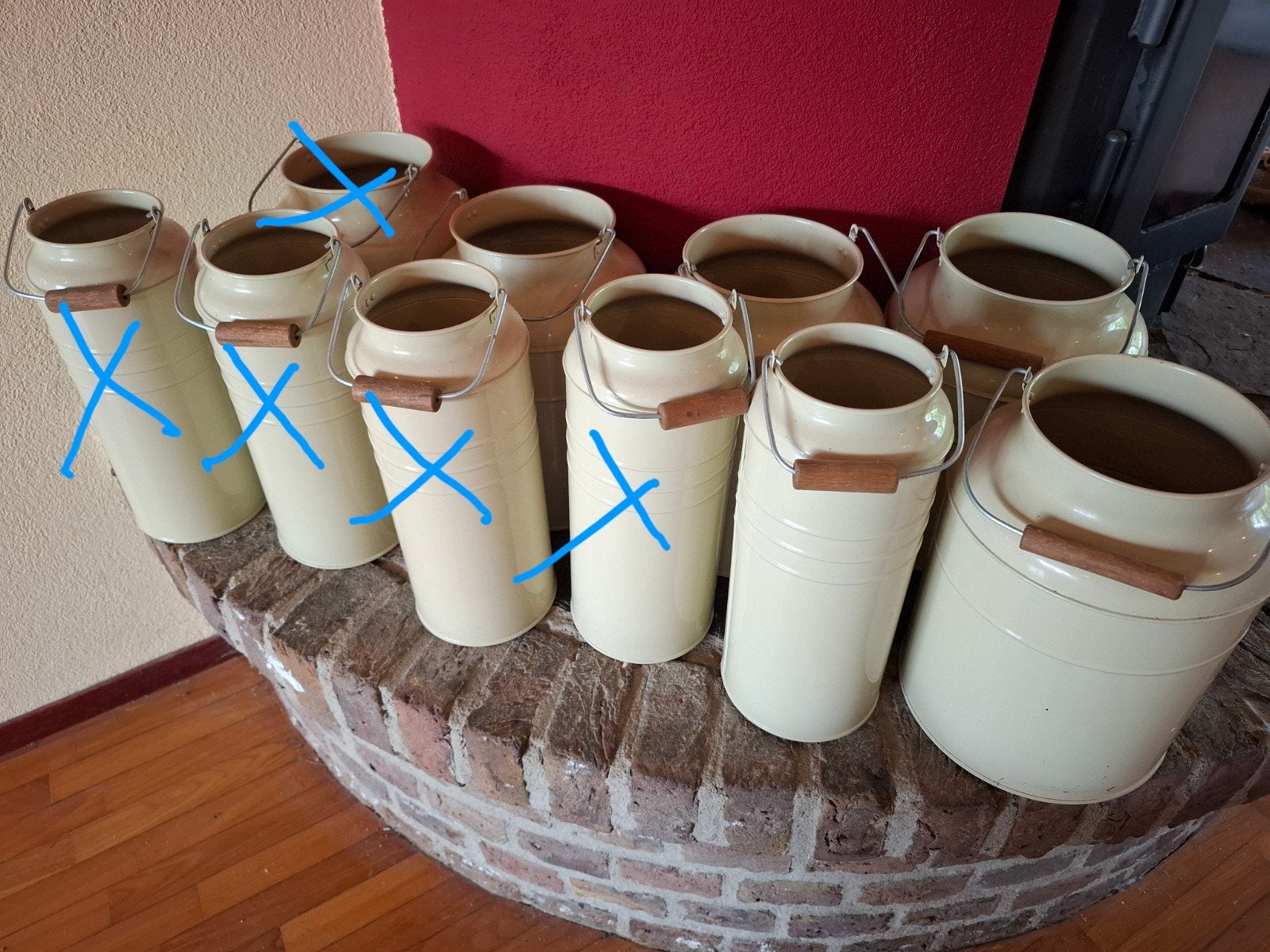 Set van 5 Vintage IKEA SOCKER Melkbus Vazen  Crème / Beige, Beige, Ophalen of Verzenden, Zo goed als nieuw, Metaal