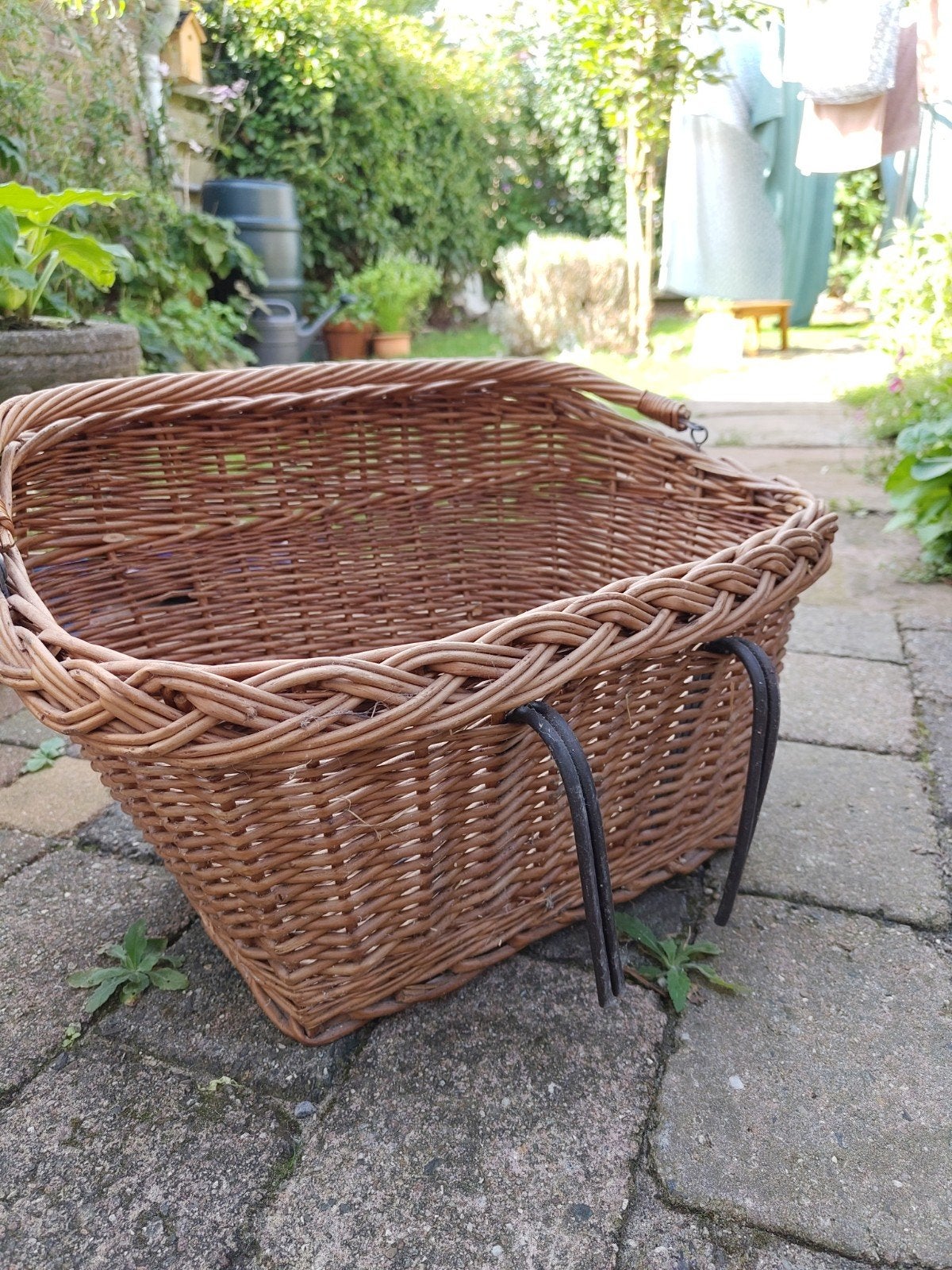 Mooie grote rieten fietsmand, Ophalen, Gebruikt