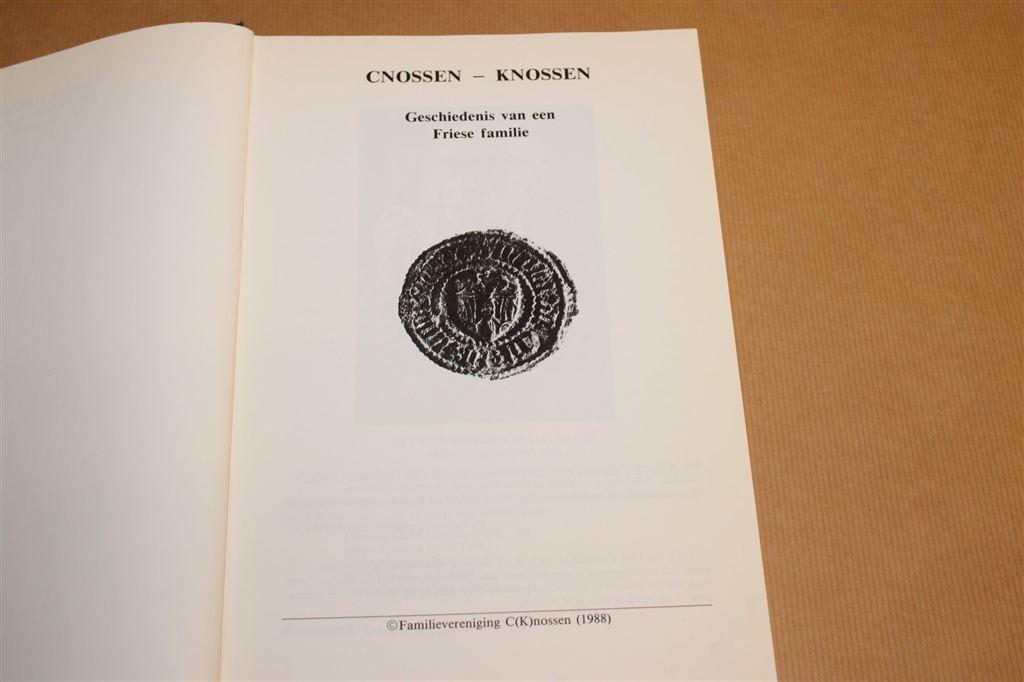 Cnossen, Knossen — Friese Familiegeschiedenis, Boeken, Ophalen of Verzenden, Gelezen