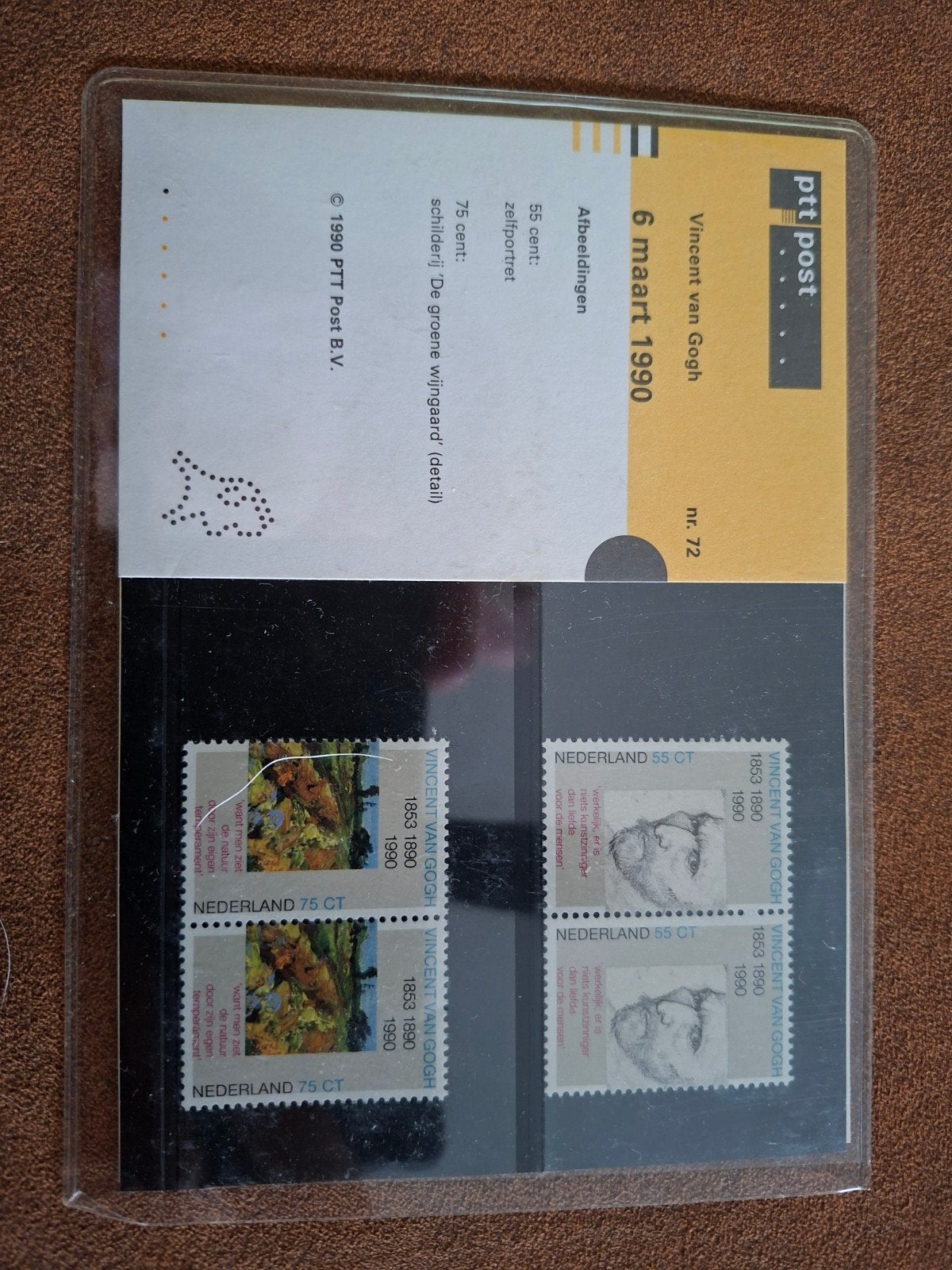 Postzegels Vincent van Gogh (1853-1890) - 6 maart 1990, Ophalen of Verzenden, Na 1940, Postfris