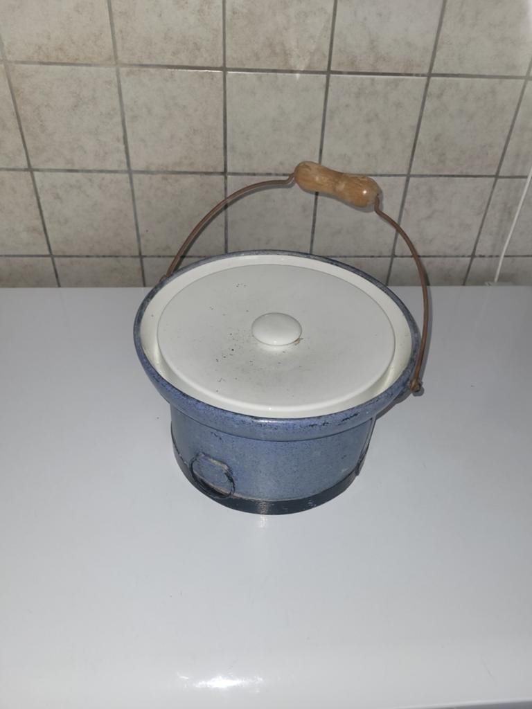 Mooie oude emaille emmer, Ophalen of Verzenden